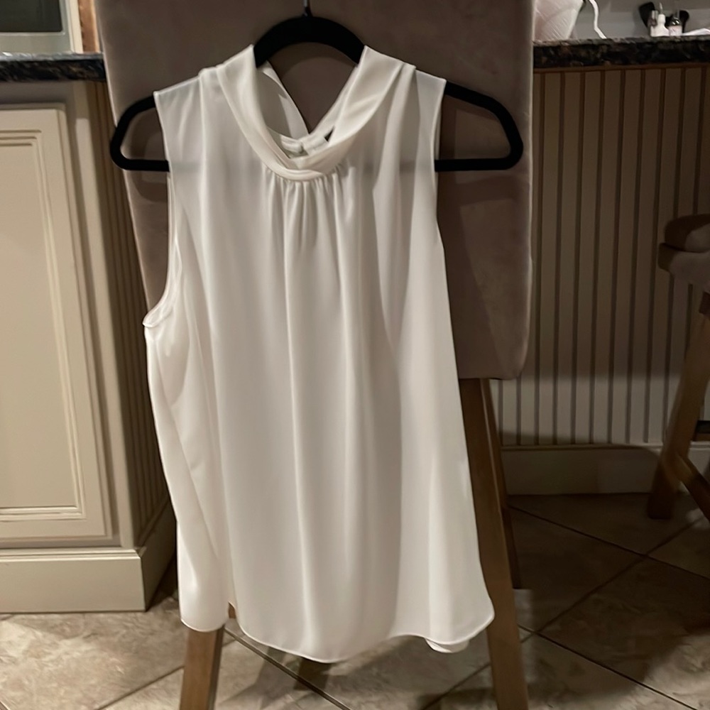 Vince Camuto Sheer White Blouse